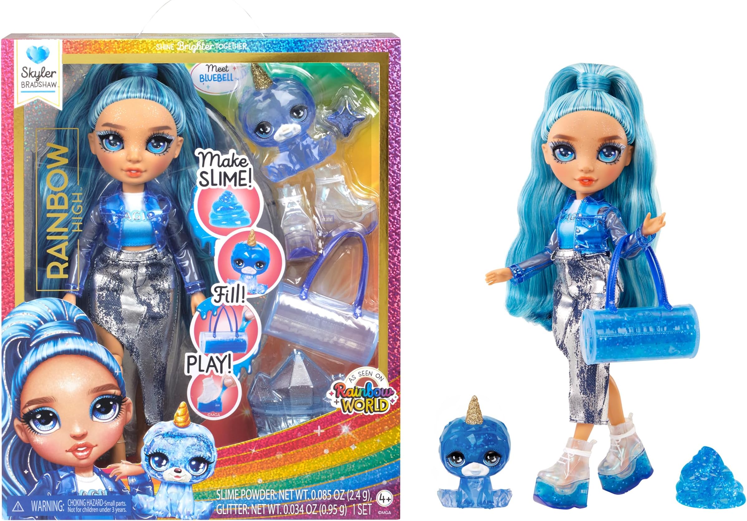 Classic Rainbow Fashion Doll- Skyler (blue)