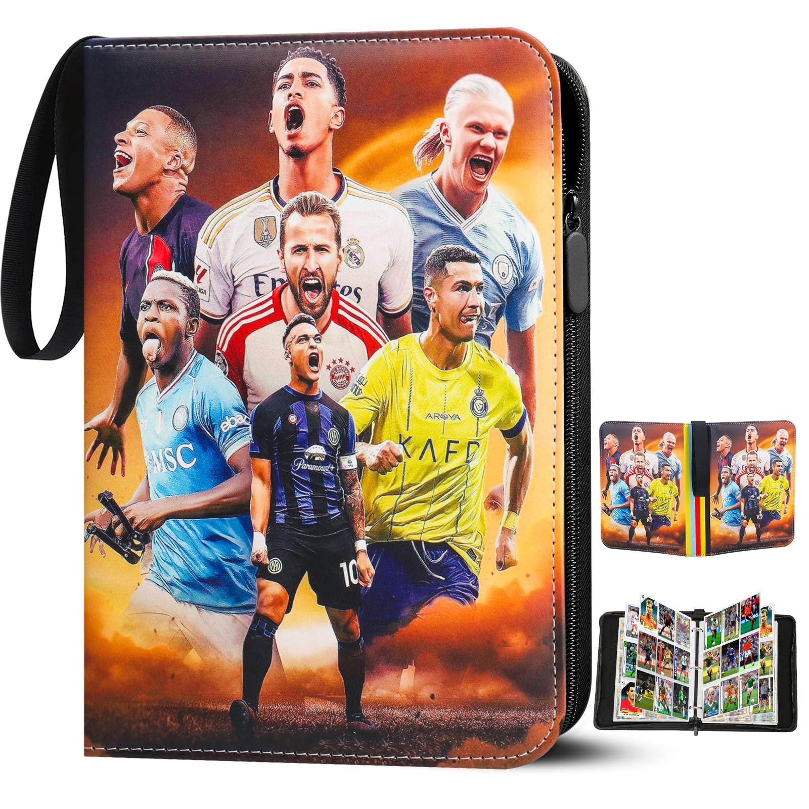900 Taschen Fußball Karten Binder – Blaues Sammelalbum Für 2025 Karten, Wasserabweisend & Mit Reißverschluss