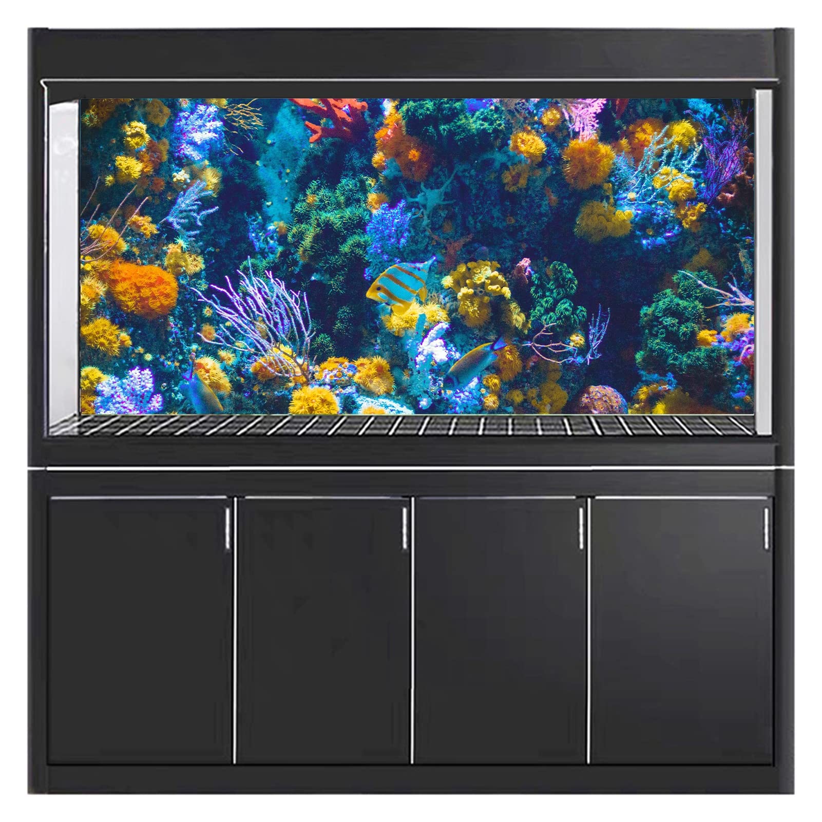Fish Tank Sticker, 3D PVC Effect Underwater Sticker Coral Aquarium Aquarium Aquarium Background Poster Background Decoration Paper, 42 x 30 cm