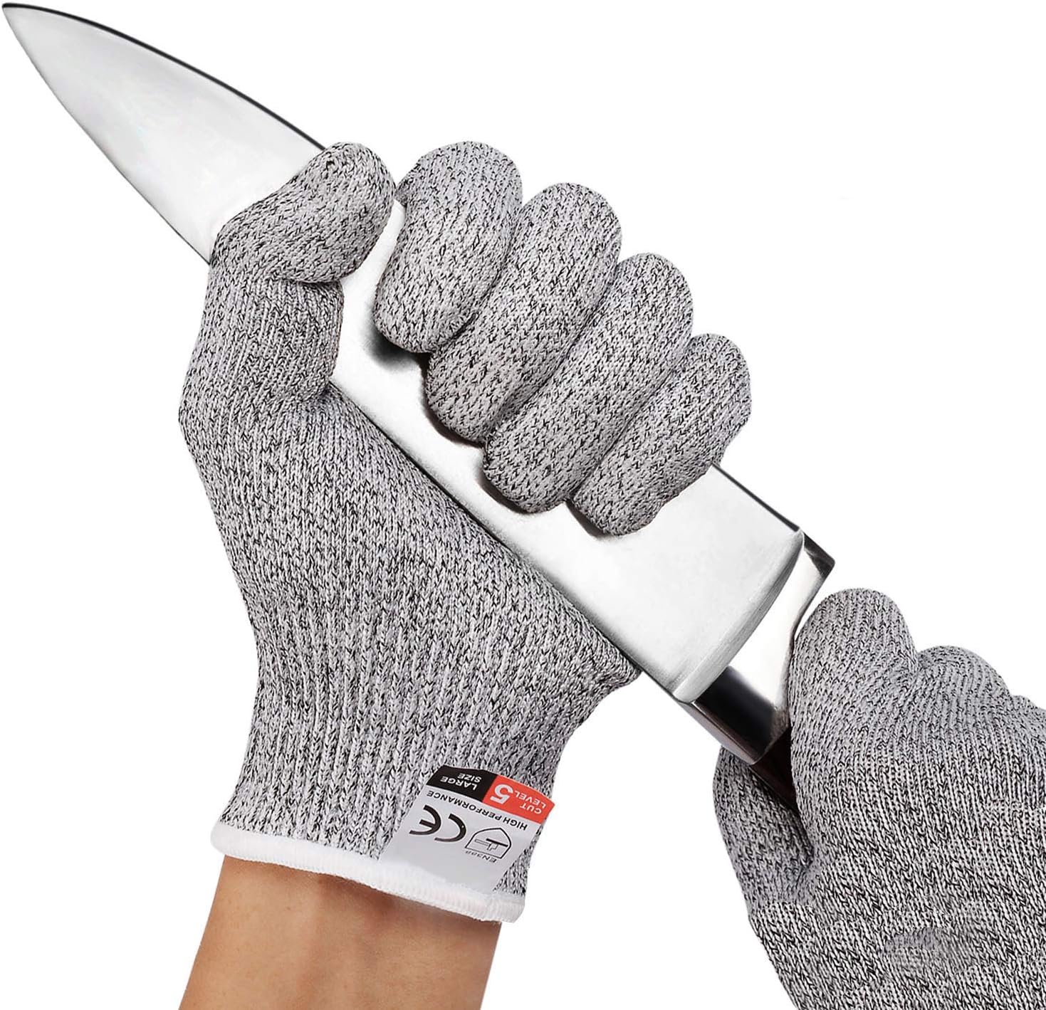 Cut Resistant Gloves for Cutting and Slicing Food Grade High Performance EN388 Certified Level 5 Protection Safety Kitchen Hand Protective Gloves (Small)