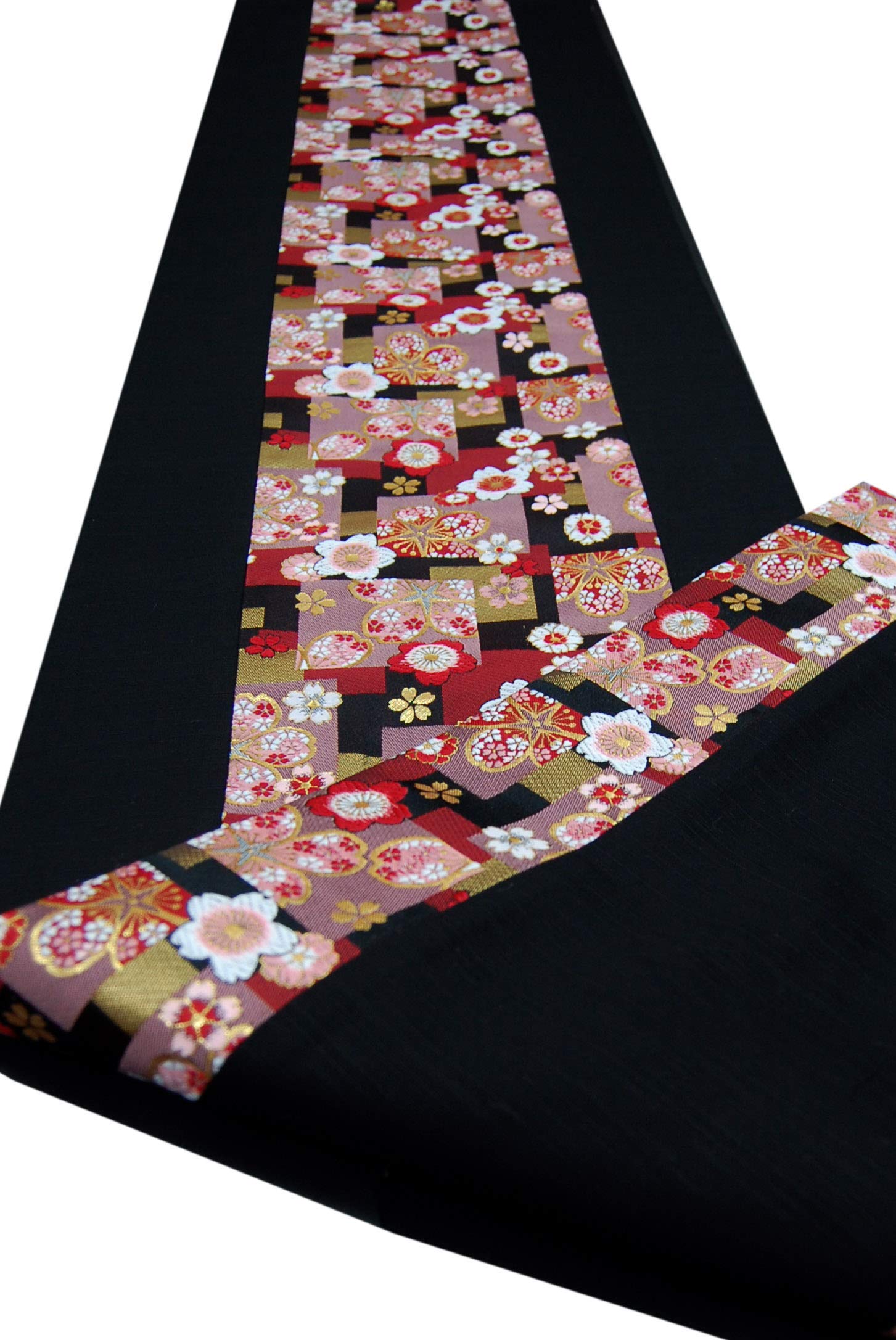 Amazon｜和風 着物帯 テーブルランナー 150×30cm 金襴織 リバーシブル