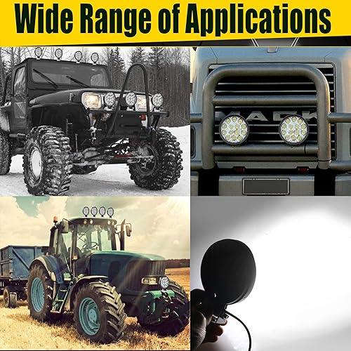 Miniatura 6 de Luces LED de trabajo para camión MUVKQC 10 cápsulas de luz redondas de 4.5 pulgadas de 12-24 V Spot FloodOff-Road Barras de luz LED aptas para