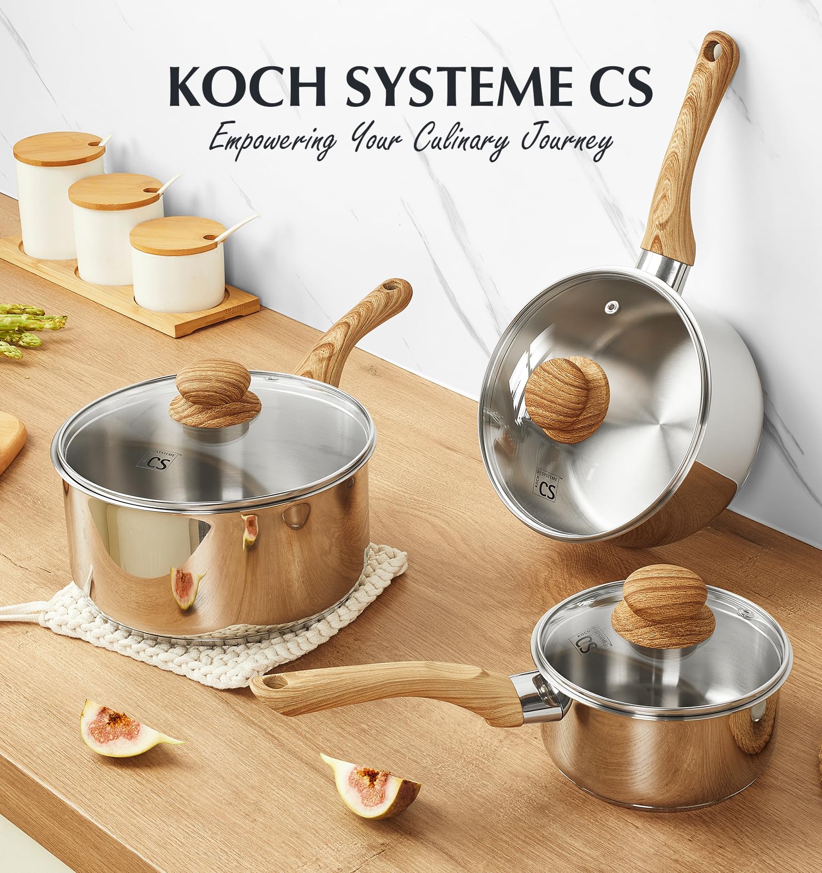 Amazon | KOCH SYSTEME CSステンレス鍋 6点 蓋付ソースパン セット 1QT