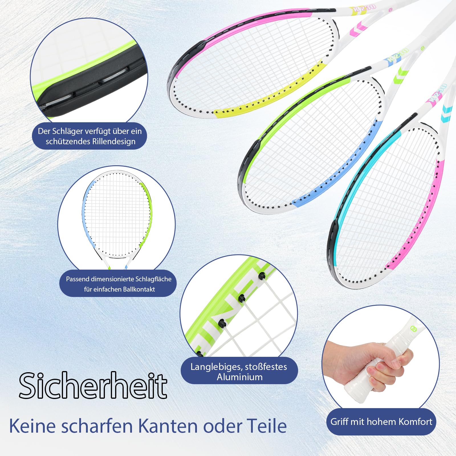 OGEENIER Tennisschläger Kinder 23 Zoll Tennis Schläger für Junior 8-10 Jahre mit Tasche