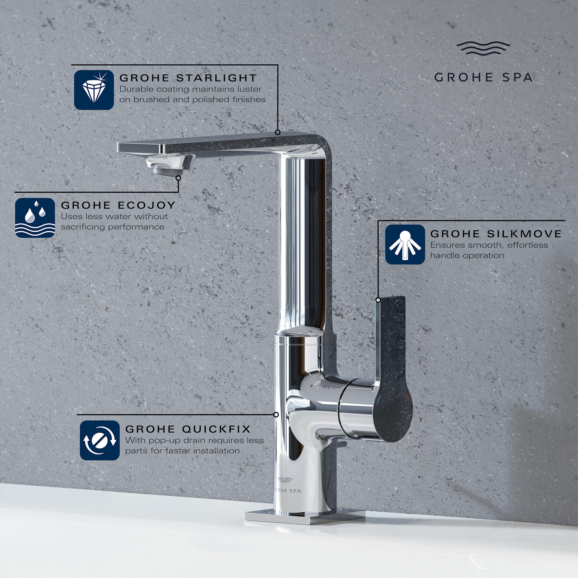 Allure Single-Hole Single-Handle L-Size Bathroom Faucet 1 2 Gpm — view 9