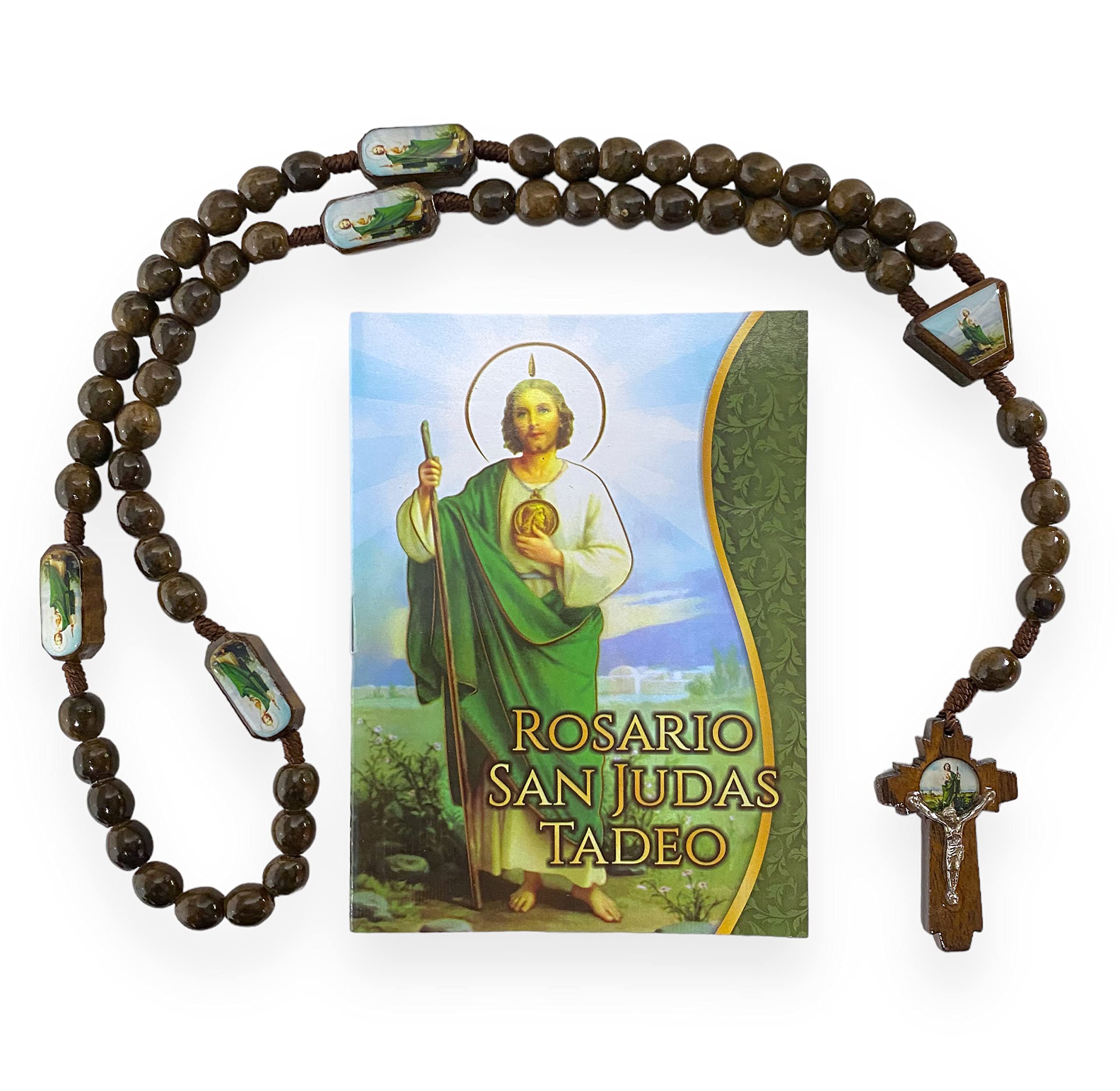 Amazon.com: Rosario a San Judas Tadeo con Rosario de Madera Cafe St Jude Prayer Book with Wood ...