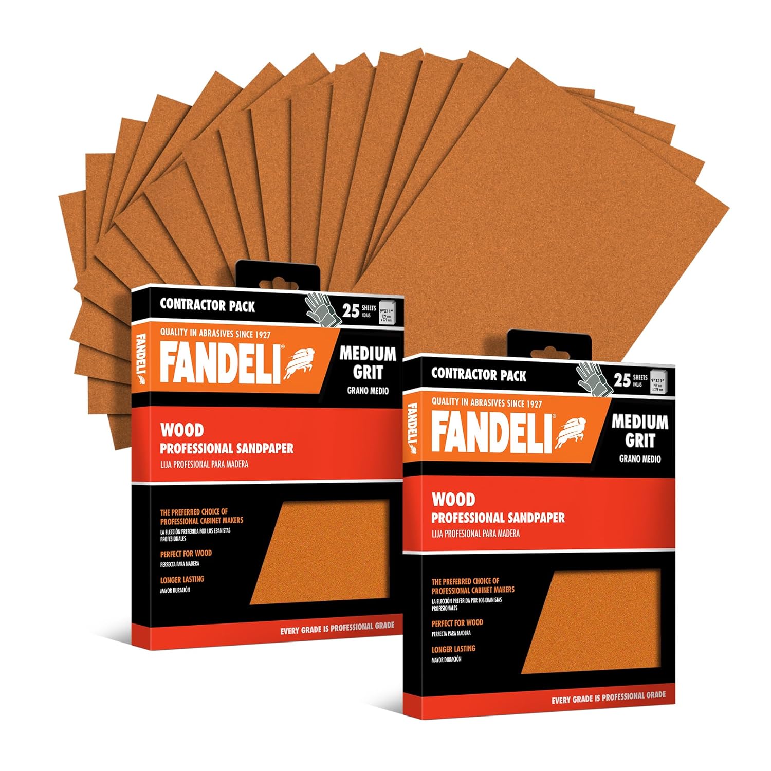 Fandeli | Wood Sanding Paper |Sanding Wood by Hand | Ideal for Orbital Sander | Sandpaper Sheets | Sandpaper Grit (Medium grit, 50)