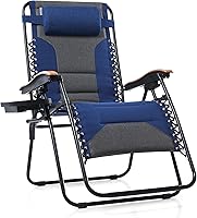 Vista 1 de PHI VILLA Sillón de descanso acolchado extra grande XL de gravedad cero, reposabrazos anchos reclinables ajustables con soporte para tazas, soporta