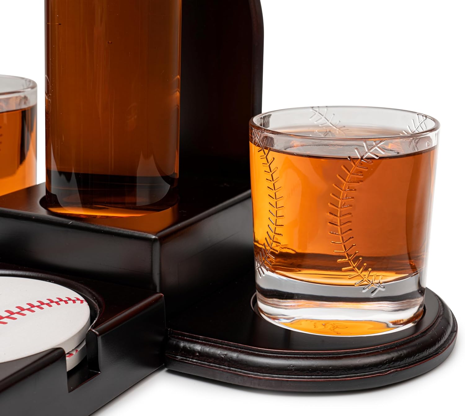 Baseball Bat Whiskey Decanter Set for Men with Baseball Ball Whiskey Glass Set of 2. Baseball Liquor Decanter, Gift for Men. Alcohol Decanter Set