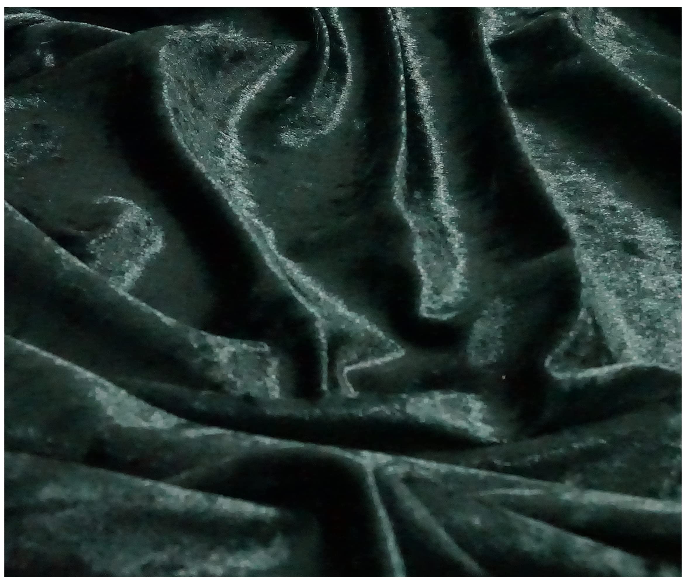 Crushed Velvet Fabric Craft Stretch Velour Material, Soft Furnishing & Craft Velour Fabric, 150cm Wide (Bottle Green - Image 2