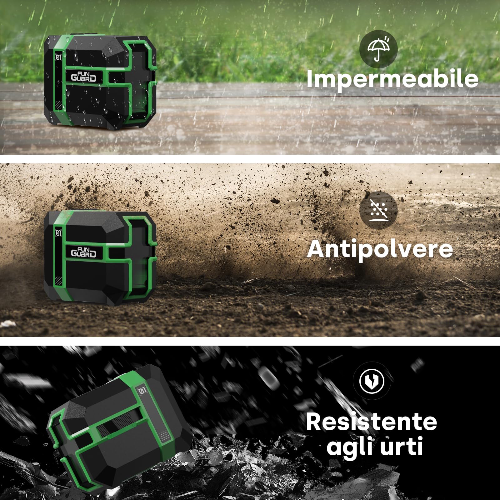 Livella Laser con treppiede, Verde Autolivellante Modulo Laser Doppio 50M, 3 Modalità per Passare Orizzontale/Verticale, Modalità a impulsi, USB Ricarica, IP54 per Cantieri,DIY