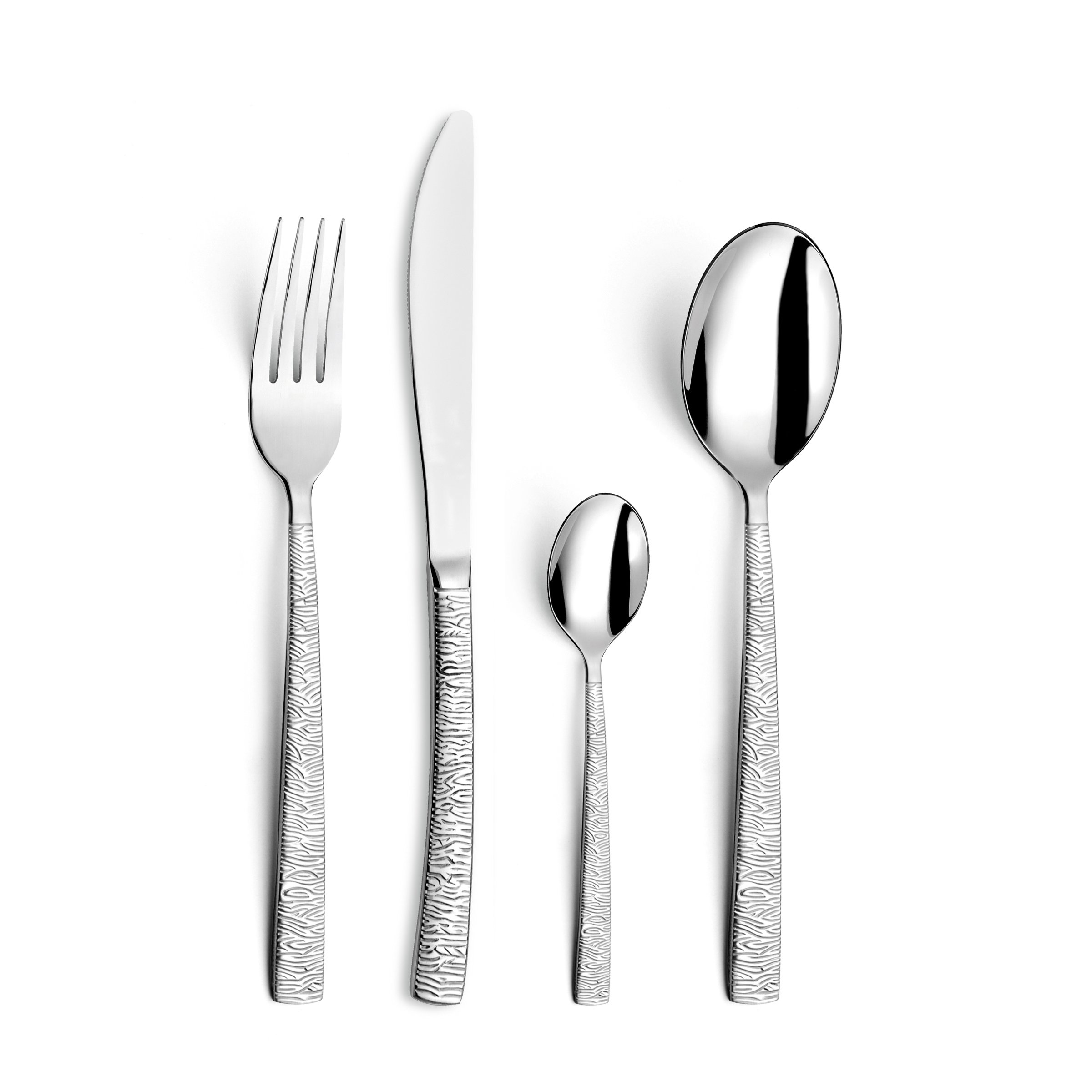 Amefa Havane Jungle Ménagère 24 Couverts Acier INOX pour 6 Personnes, INOX