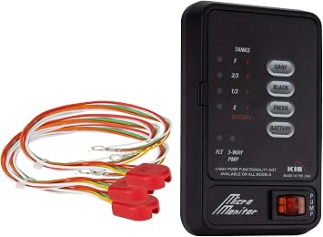RecPro RV Tank Sensor Monitor Panel M21 Panel Only Black