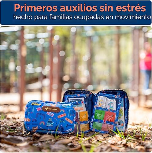 Miniatura 5 de KEEP>GOING - Kit infantil de primeros auxilios, para viajes, 130 piezas, botiquín para automóvil, hogar, bolso y pañalera, apósitos sin látex