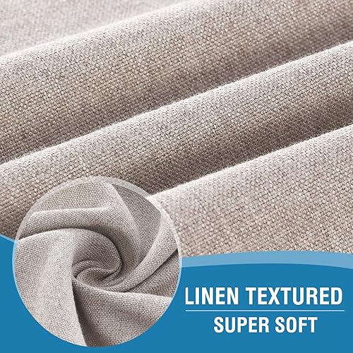 Miniatura 5 de H.VERSAILTEX - Cortinas para puerta francesa de lino texturizado, cortinas opacas para ventana de cocina, impermeables, 26x68 pulgadas