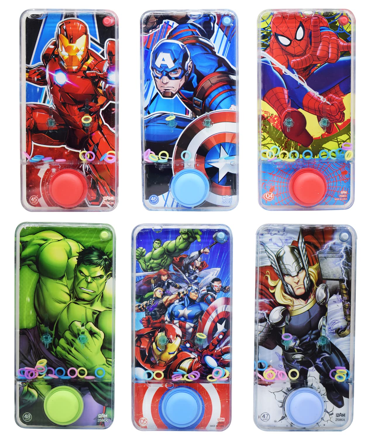 Asera Avengers Kids Console Handheld Water Ring Toss Water Game Toy for Birthday Return Gifts (Pack of 6) (B09T98GFFQ) Amazon Price History, Amazon Price Tracker