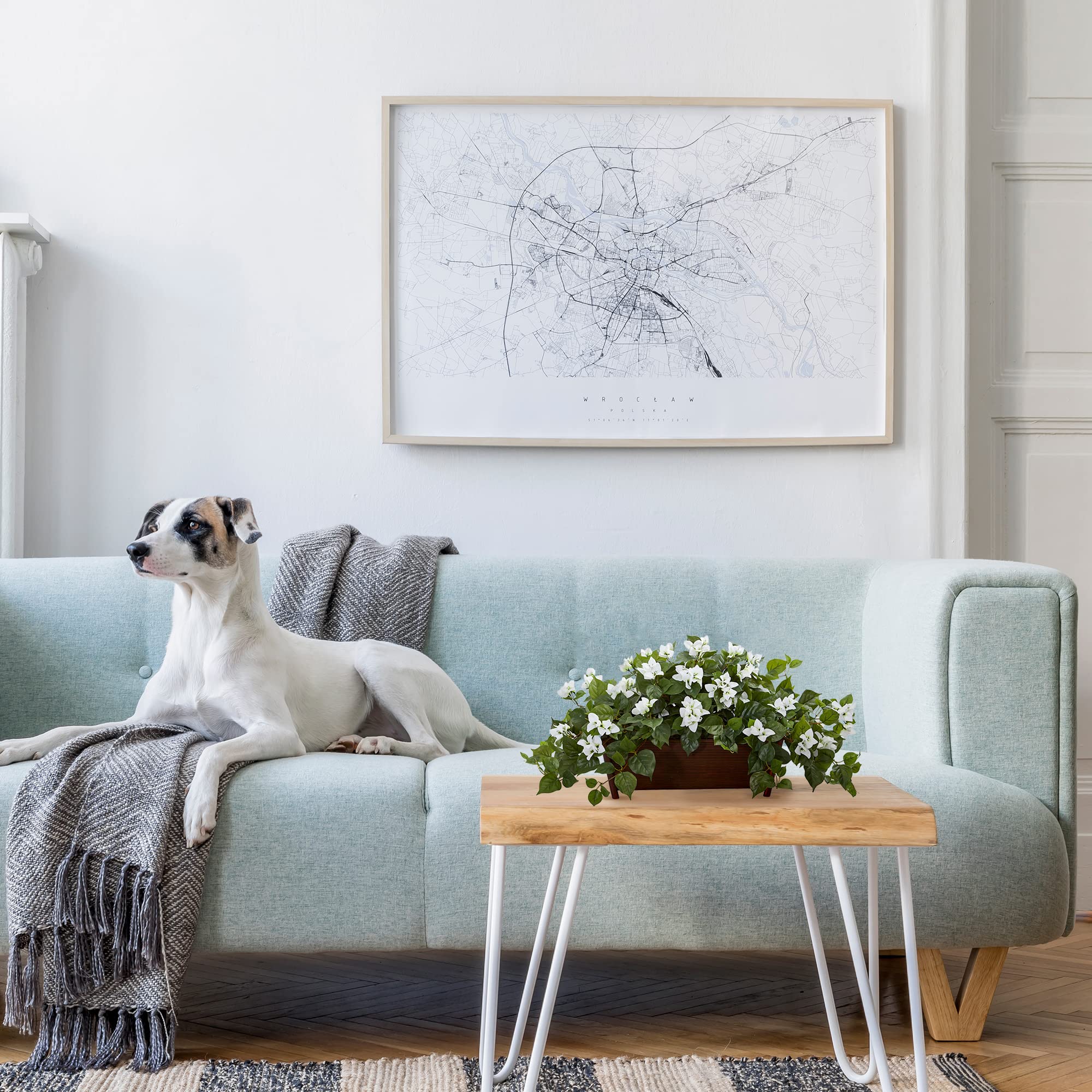 Nearly Natural Bougainvillea Artificial Decorative Planter Silk Plants, White