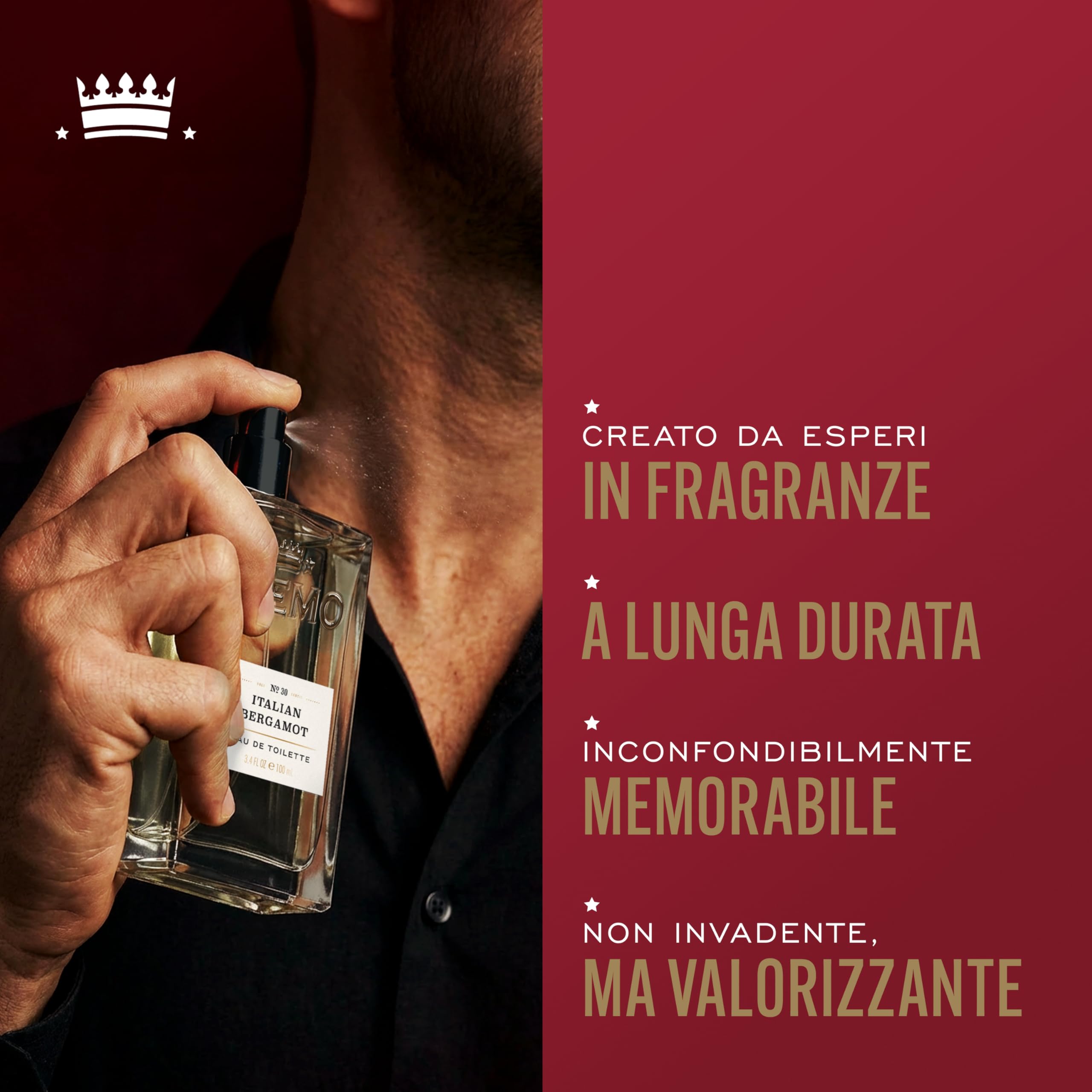 Cremo Italian Bergamot Eau de Toilette uomo - Fragranza agrumata - 100 ml | Creata da esperti di fragranze di fama mondiale, questa con fragranza iconica rivela note complesse e persistenti.