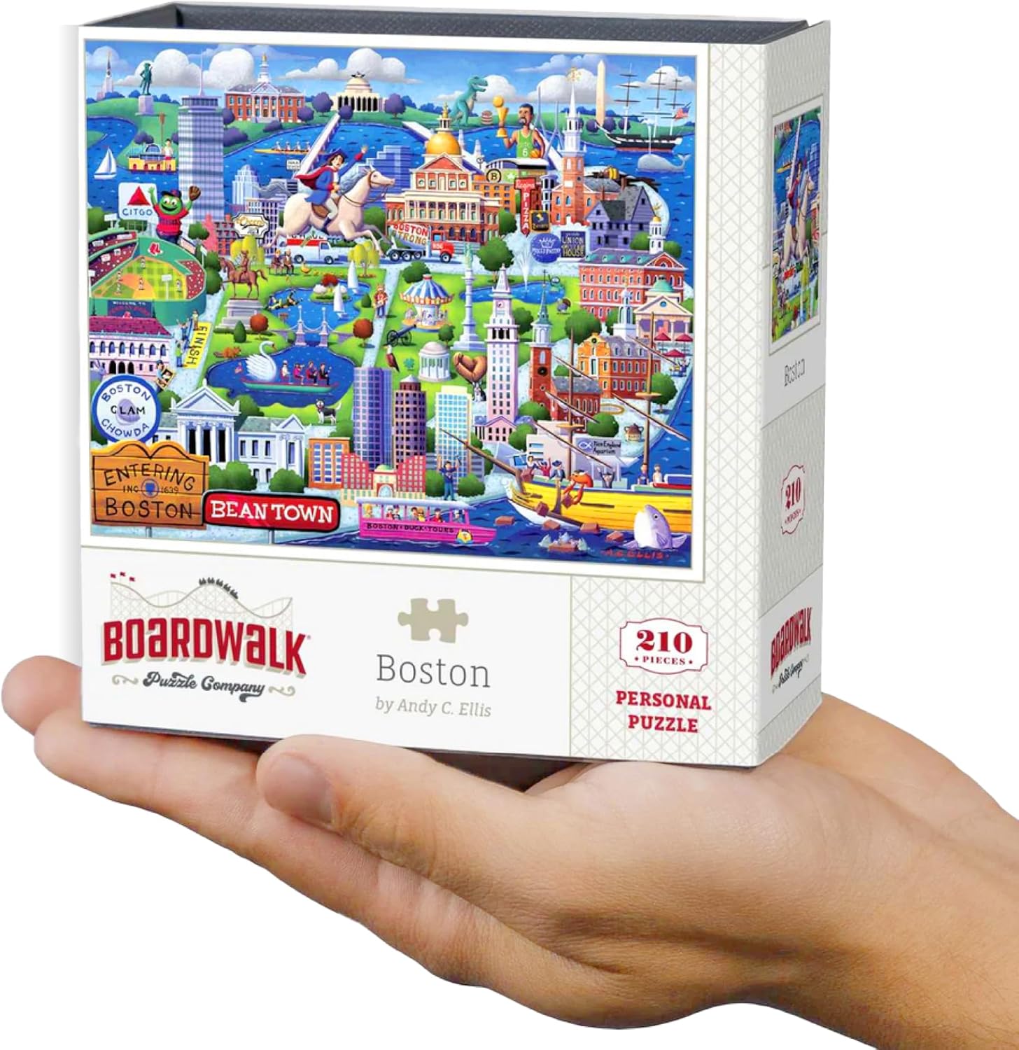 Boardwalk Puzzles Boston - Personal Puzzle, 210 Piece Jigsaw Puzzle for Adults