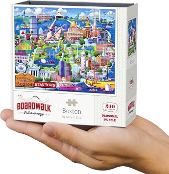 Boardwalk Boston 210 Piece Personal Puzzle, Jigsaw Puzzles with Premium Box, Boston Gifts for Adults, 6"x8"