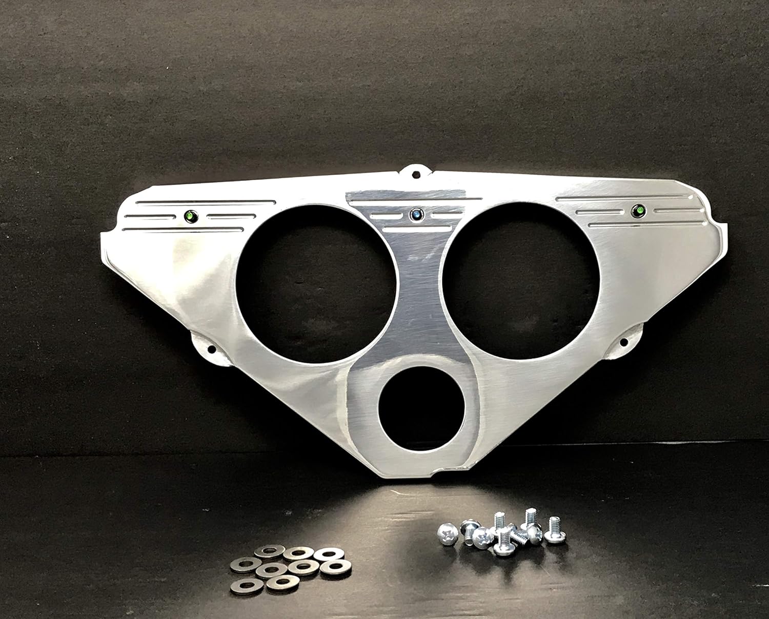 Dolphin Gauges 1955 1956 1957 1958 1959 (3) Gauge Chevy Truck Dash Panel Insert - Polished Billet Aluminum