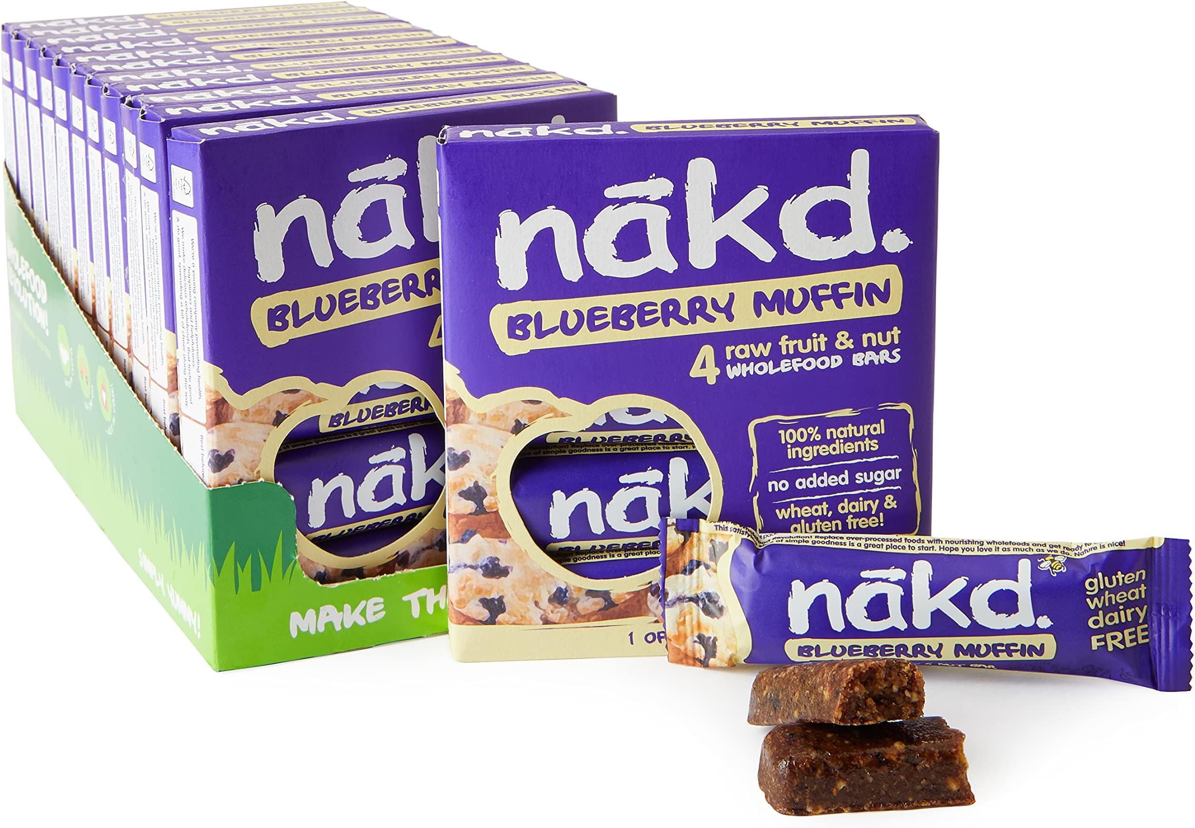 Nakd Blueberry Muffin 35g Bar - Multipack case of 48 Bars