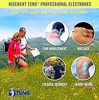 Vista 5 de Discount TENS - PowerDot 2.0 Compatible Electrodes – 12 Premium Magnetic Connector Electrodes, Self-Adhesive Muscle Stimulation Pads for Recovery