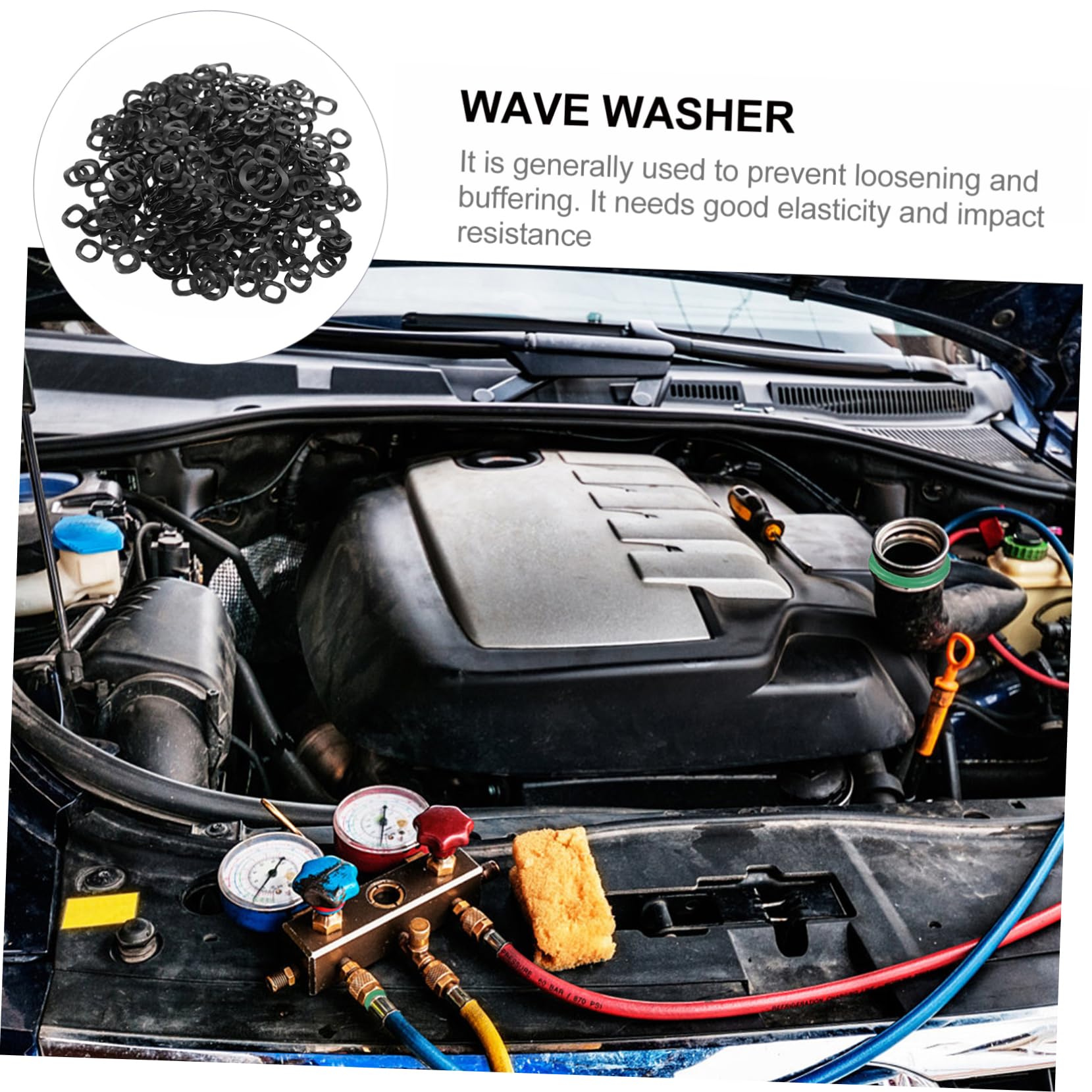 NAMOARLY 500pcs Spring Wave Washers Kit 3 Wave Washers Assorted Sizes Metal Washer for Screw Bolt Wave Washer for Axial Space