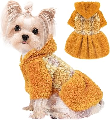 Yellow Fleece Dog Dress Warm Winter Jacket for Small Ecuador | Ubuy