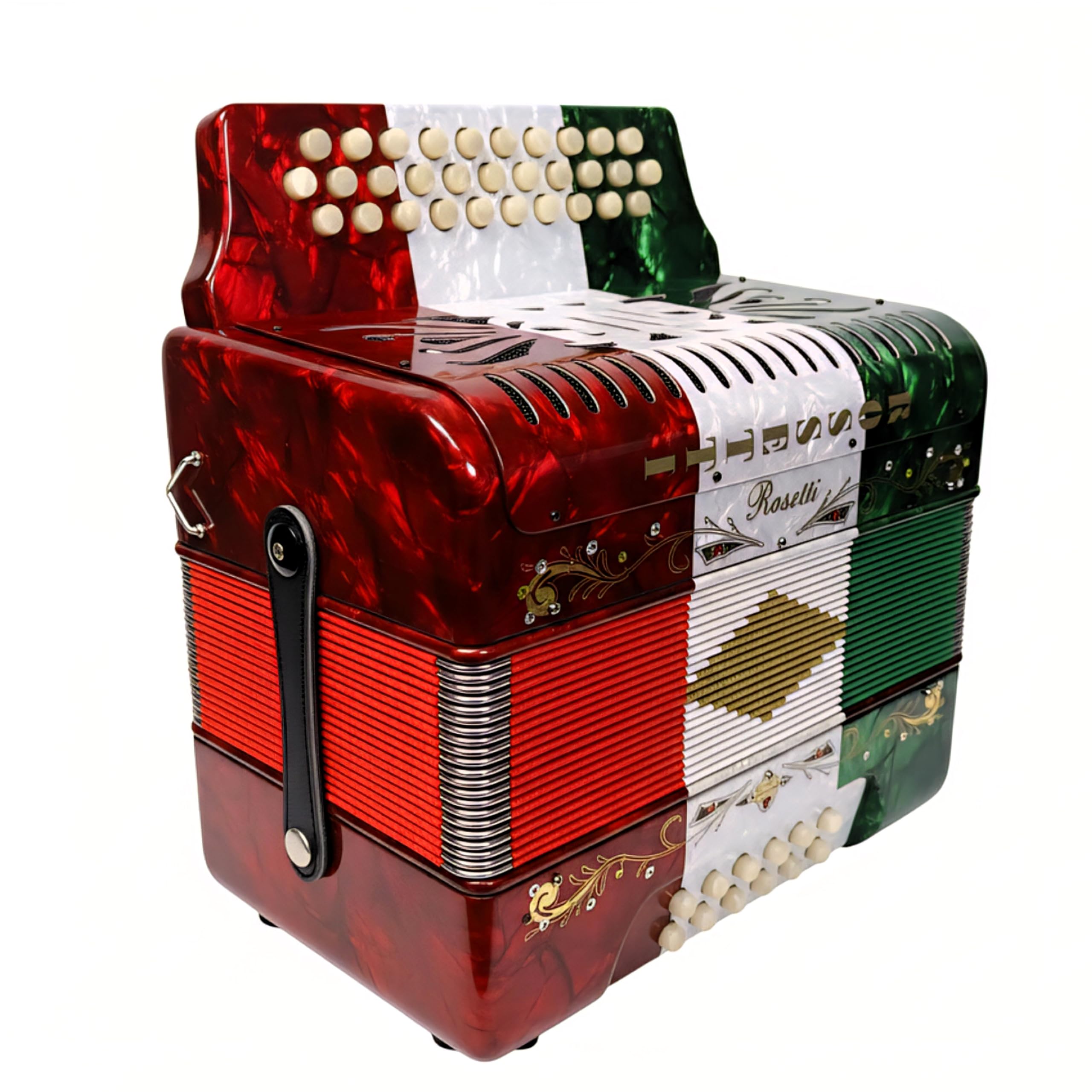 Amazon.com: Rossetti 31 Button Accordion 12 Bass GCF Mexican Flag