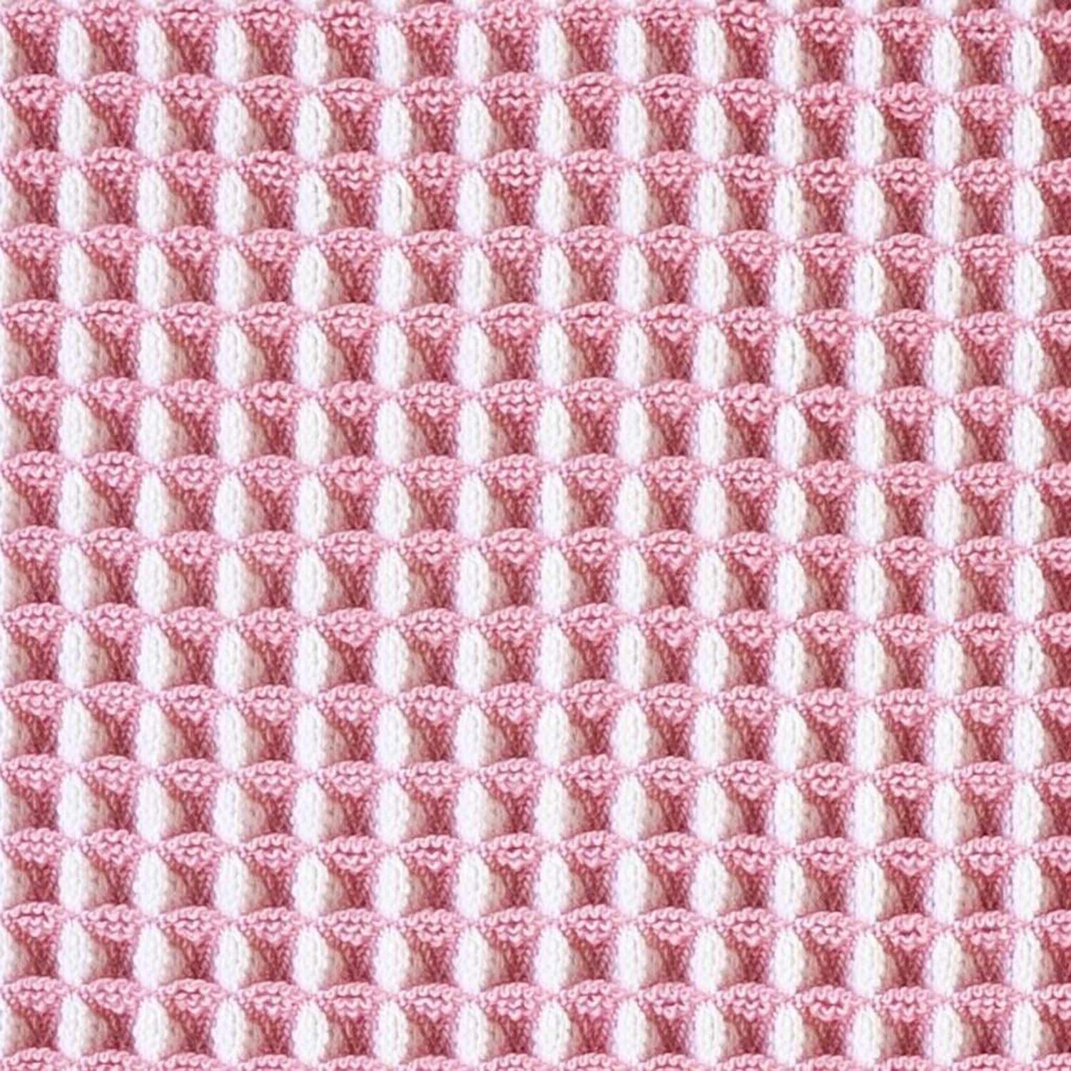 Alfombra de baño gofrada mejorada ultrasuave, súper absorbente y antideslizante con borlas, bordes ribeteados, lavable a máquina, con Base de goma para baño, co, Rosa, 46x76 cm (Rettangolare)