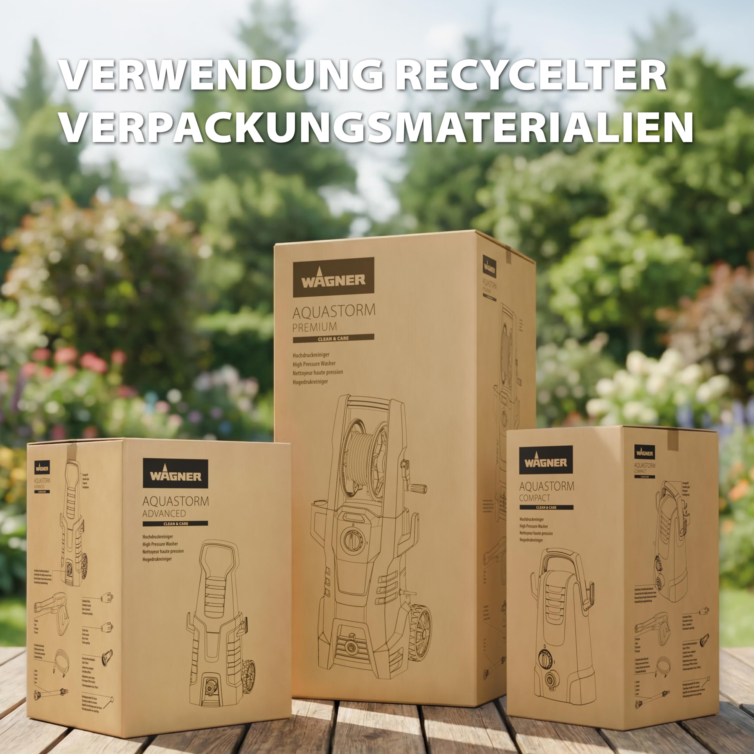 WAGNER AQUASTORM Advanced - Effizienter Hochdruckreiniger für eine schnelle und kraftvolle Reinigung, inkl. Standard- und Turbo-Düse
