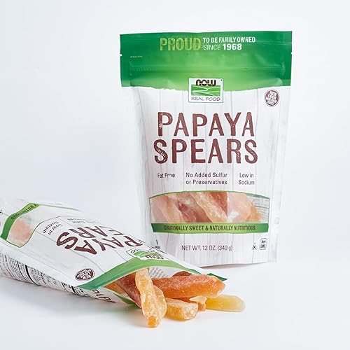 Miniatura 9 de NOW Alimentos, lanzas de papaya, sin conservantes ni azufre añadido, sin grasa y bajo en sodio, 12 onzas (el embalaje puede variar) (paquete de 2)