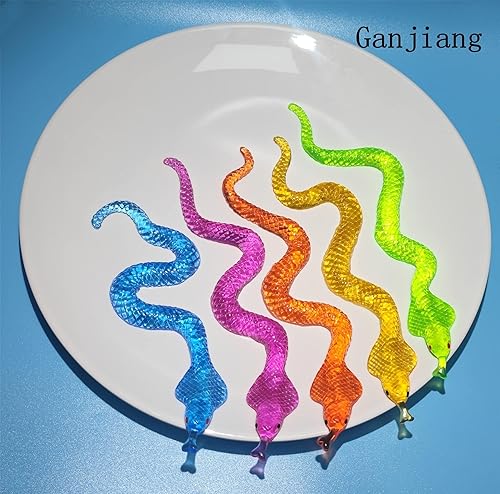 Miniatura 7 de Paquete de 5 juguetes esponjosos súper elásticos de serpiente pegajosa, relleno de bolsas de regalo, premios de aula, cumpleaños, recuerdos de fiesta