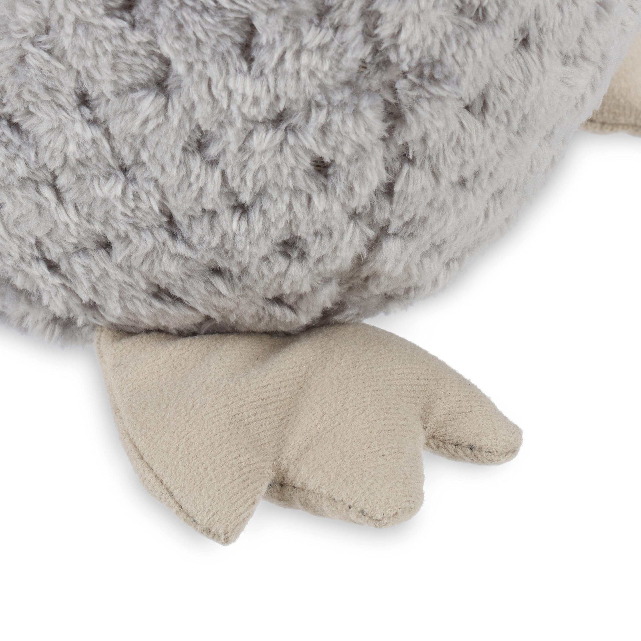 Relaxdays Gufo Fermaporta, Blocca Porta Pesante da Terra, in Stoffa, Interno in Sabbia, HLP: 22 x 21 x 17 cm, Grigio