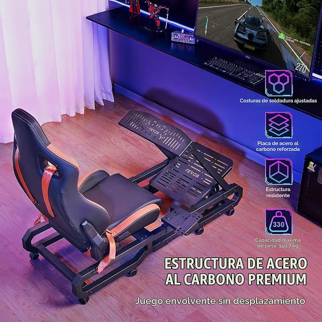 Foto 3 de 8 de Soporte para Volante de Carreras VEVOR con Ruedas para Logitech G923/G920/G29