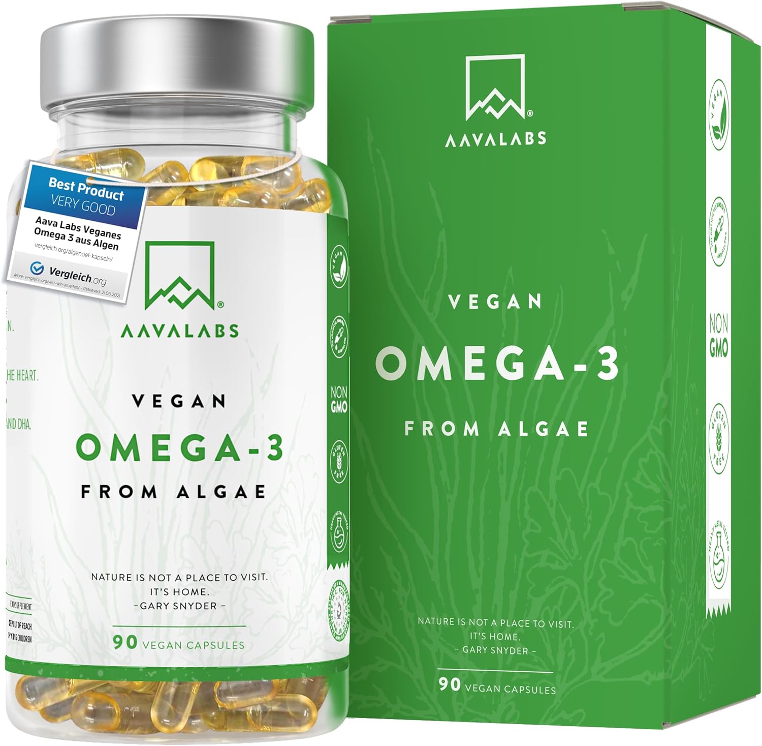 Omega 3 Vegano AAVALABS [ 1500 mg ] de Aceite de Algas de Origen