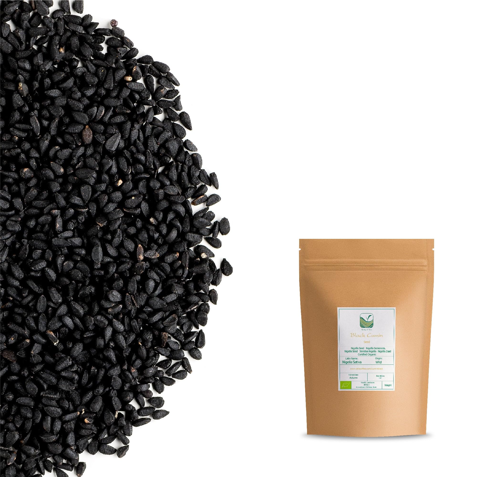 Cumin Graines Noires Biologiques Nigella - Graines Nigella Sativa Noir Bio - Graines Nigelle Cumin Noir Nigelle Graine De Nigelle Bio Graine De Cumin Graines De Nigelle Bio Cumin En Grains 200G | au goût légèrement poivré et amer idéales sur pains salades
