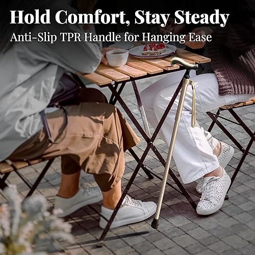 Miniatura 4 de Merry Sticks Bastones de caminar plegables ligeros para mujeres y hombres, bastón ajustable y plegable para personas mayores, mango ergonómico