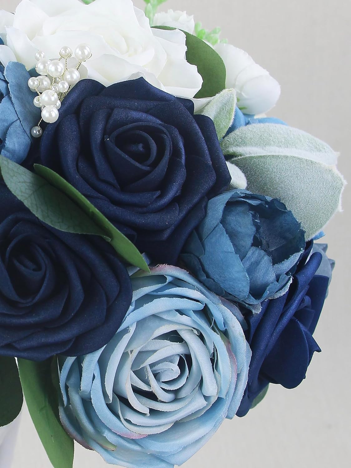 Rinlong 1Pc Navy Blue Bridesmaids Bridal Bouquet Artificial Wedding Bouquets for Bride Bridesmaid Silk Bouquet for Wedding Prom