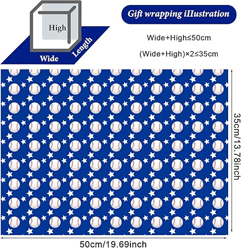 Miniatura 2 de Kavoc 100 hojas de papel de seda de béisbol de 20 x 14 pulgadas, hojas de papel de regalo de béisbol a granel para envolver regalos, hojas de