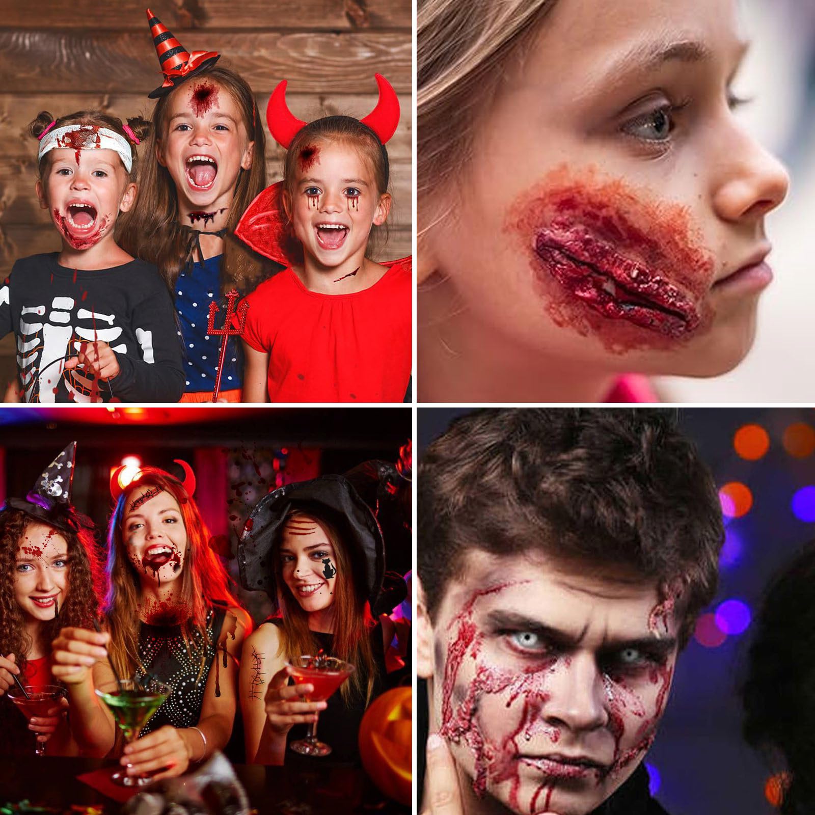 Sztuczna krew do twarzy i ubrań, butelka z rozpylaczem, zmywalna, idealna na Halloween, makijaż dla wampirów i zombie, dorosłych i dzieci