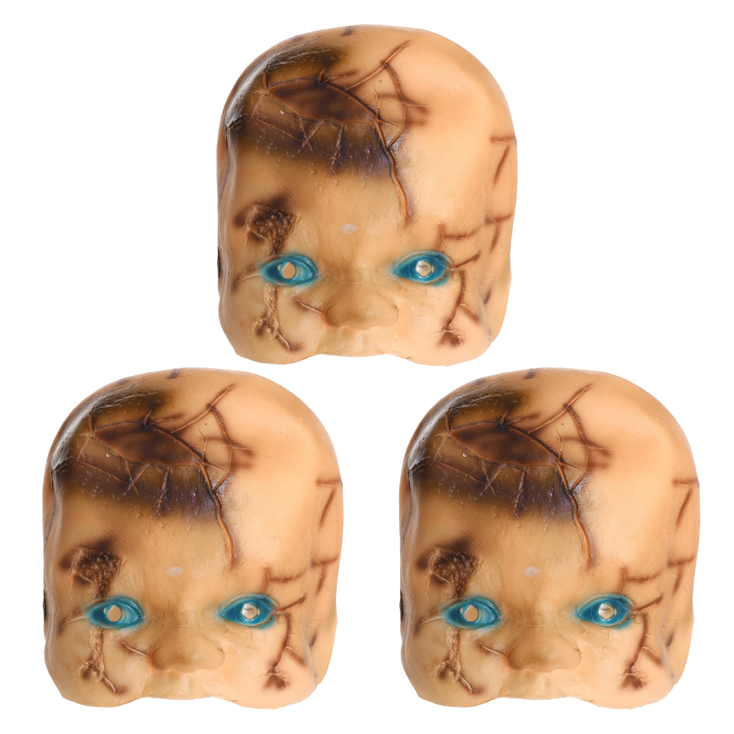 Baby Doll Halloween Mask – Pack Of 6 - Creepy Latex Fancy Dress Accessory for Halloween Parties & Spooky Costume Events
