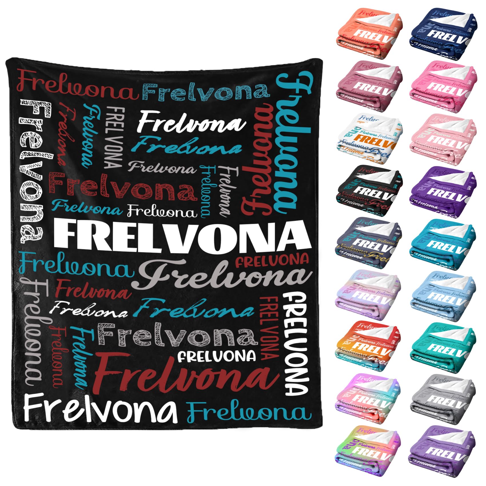 Frelvona Personalized Blankets and Throws Custom Blanket with Name Customized Fleece Blanket, Flannel Blanket Gifts for Teen Girls Boys Women Men,