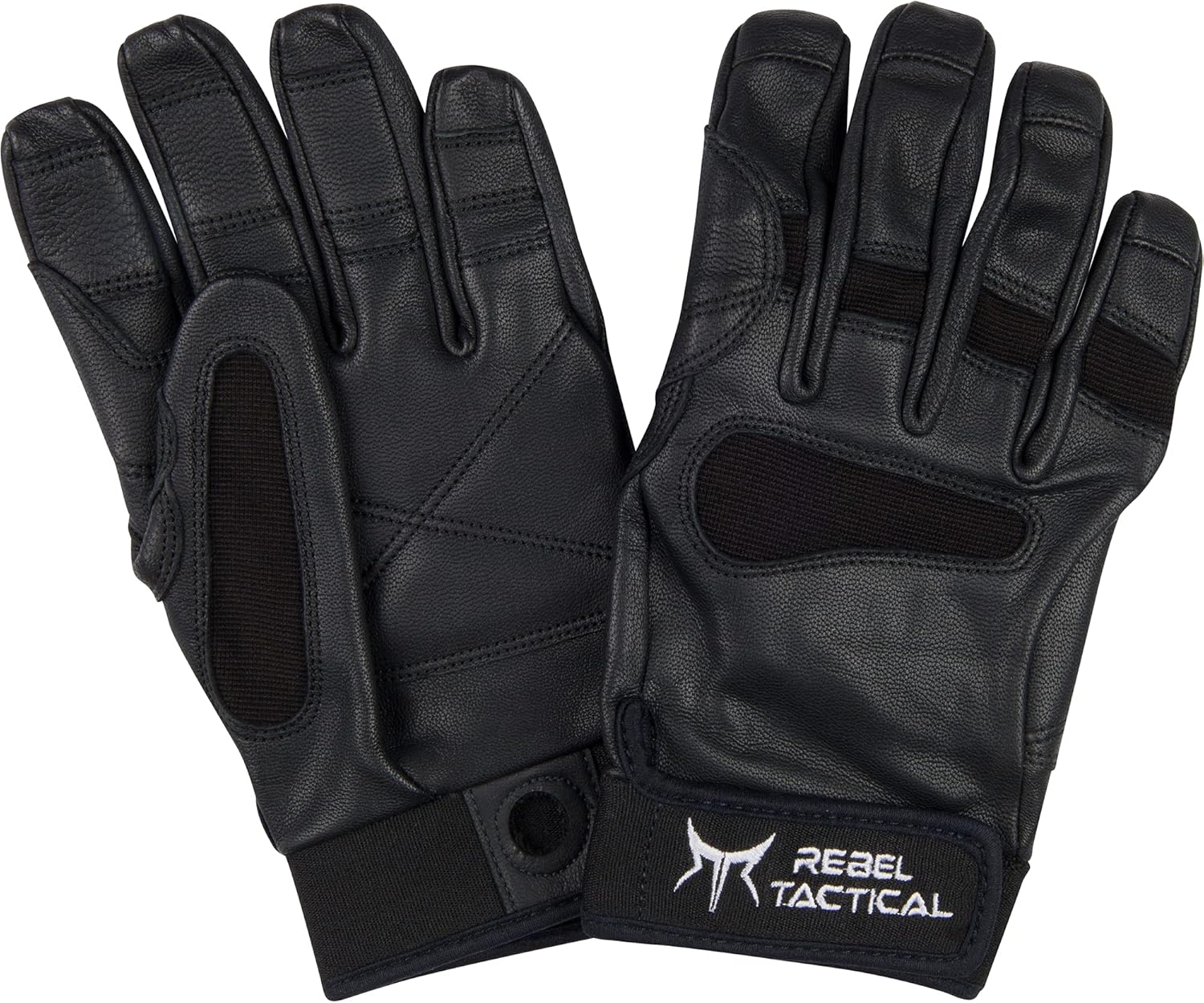 Premium Leather Rappel Gloves for Climbing and Rappelling Black- Durable and Protective Outdoor Gear with Non-Slip Grip and Reinforced Palm for Safety and Comfort