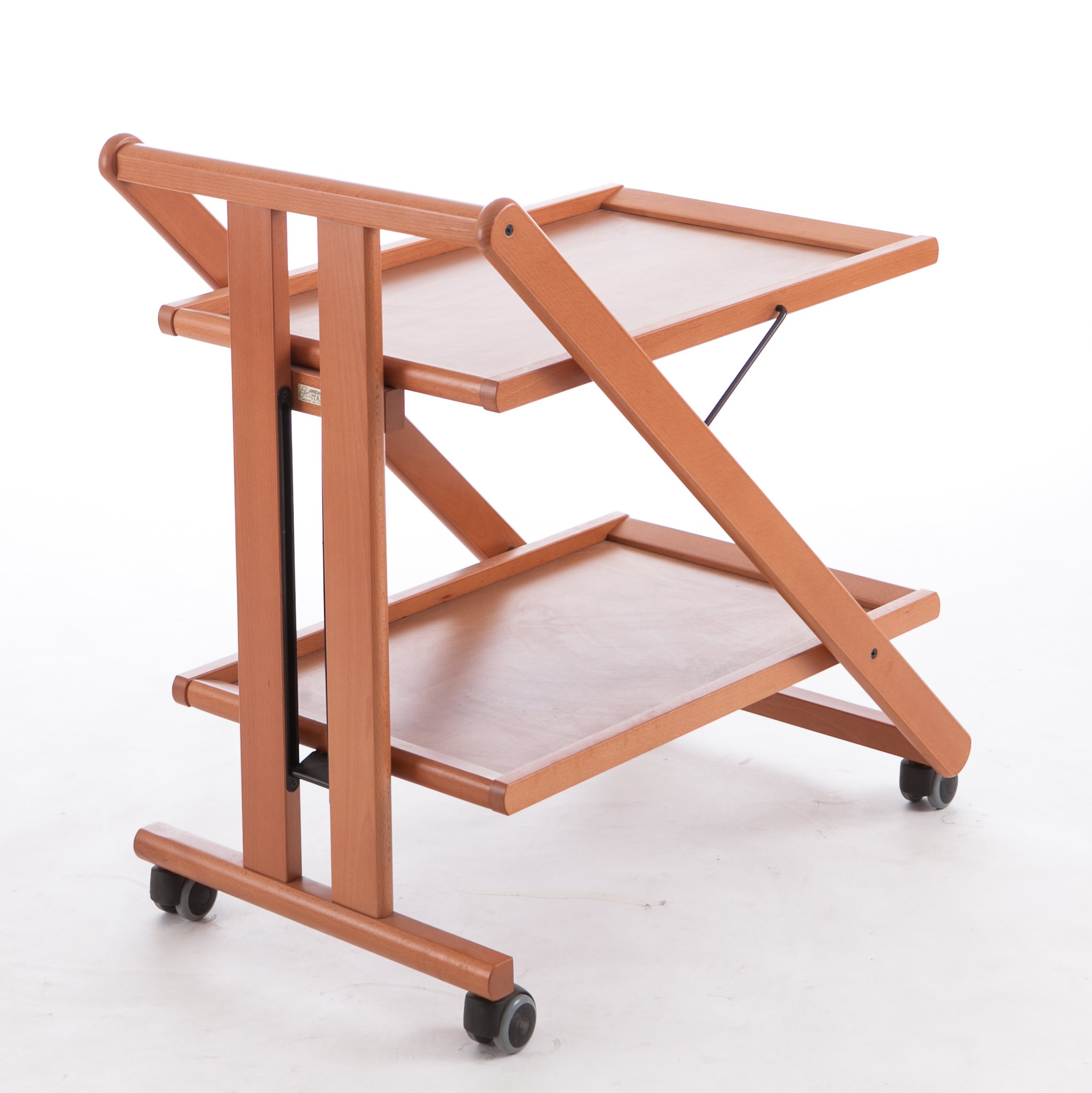 ARREDAMENTIITALIA Arredamenti Italia Camarera para Bebidas GIMMY, Madera - Plegable - 2 bandejas - Elegante - Color: Madera de Cerezo Ar-It il Cuore del Legno