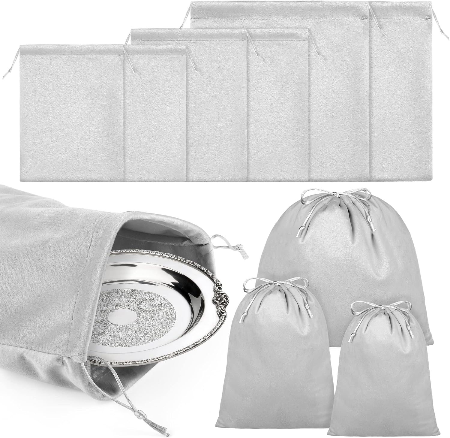 Kochorie 6 Pack Silver Storage Bags Anti Tarnish Storage