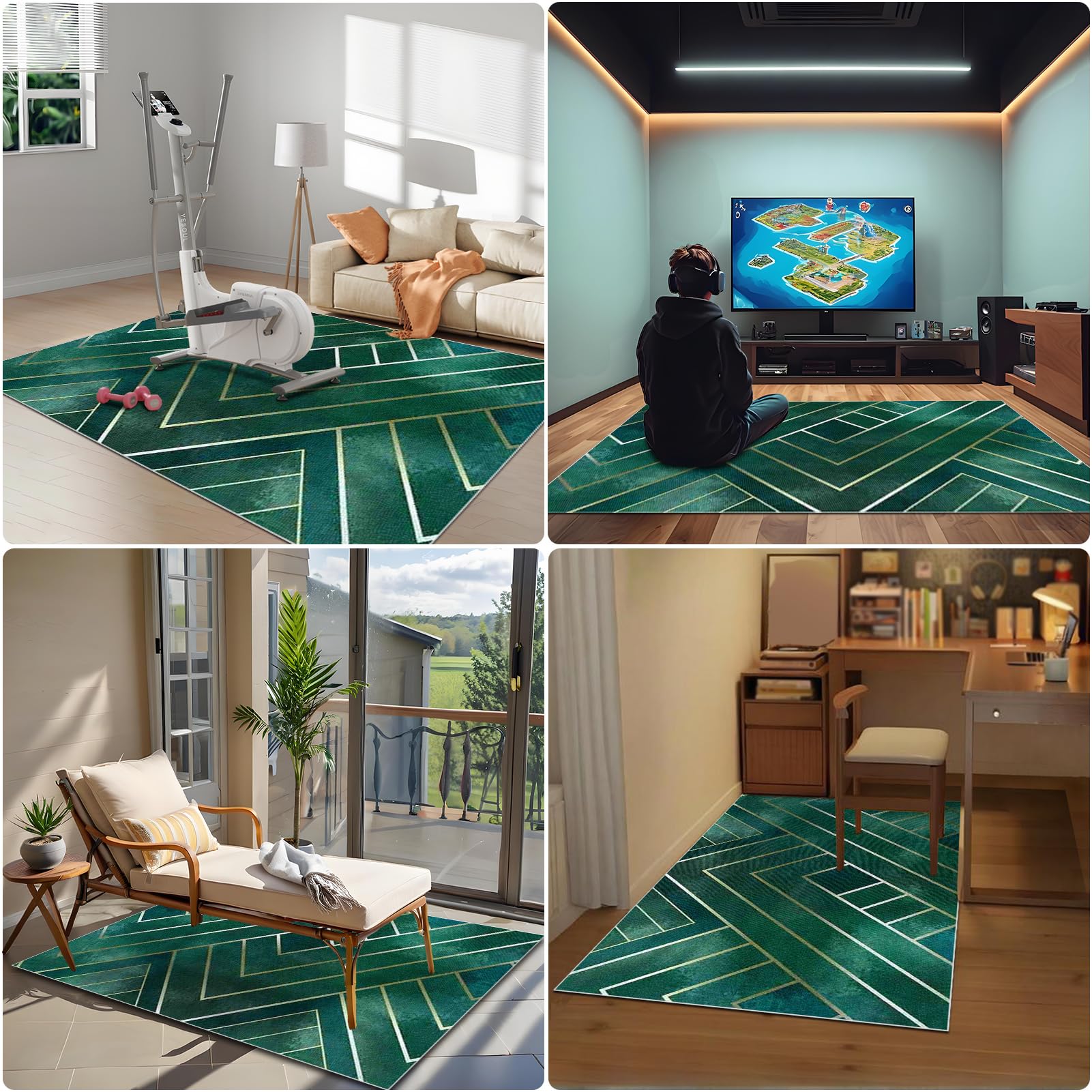 Wytrzymała mata na krzesło biurowe do podłóg z twardego drewna i wykładziny dywanowej, 120 x 140 cm antypoślizgowa, prostokątna, ochraniacz na podłogę, do domu i biura