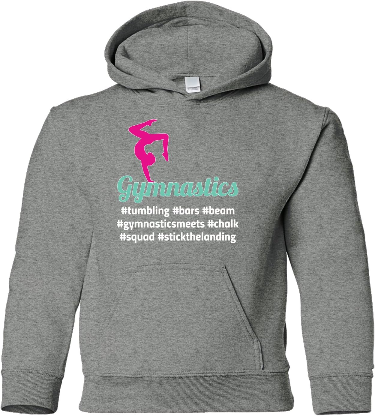 Threadrock Big Girls' Hashtag Gymnastics Youth Hoodie Sweatshirt