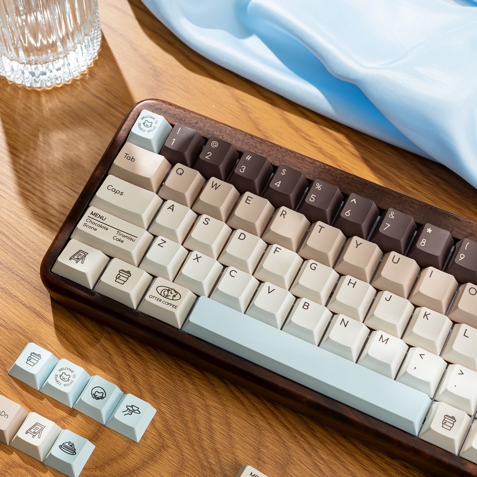 130 tasti minimalisti carini keycaps PBT, profilo ciliegia, 1,7 mm